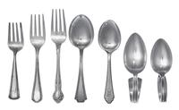 A Group of Silver Baby Spoons and Forks, Various Makers, comprising: 2 bent spoons 10 spoons 8 forks 2 silver-plate bent spoons