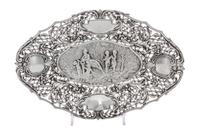 A German Hanau Silver Bowl, Georg Roth & Co., Circa 1900, of oval form with figural and pierced foliate decoration.