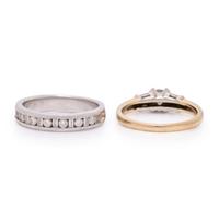 Two Diamond and Gold Rings