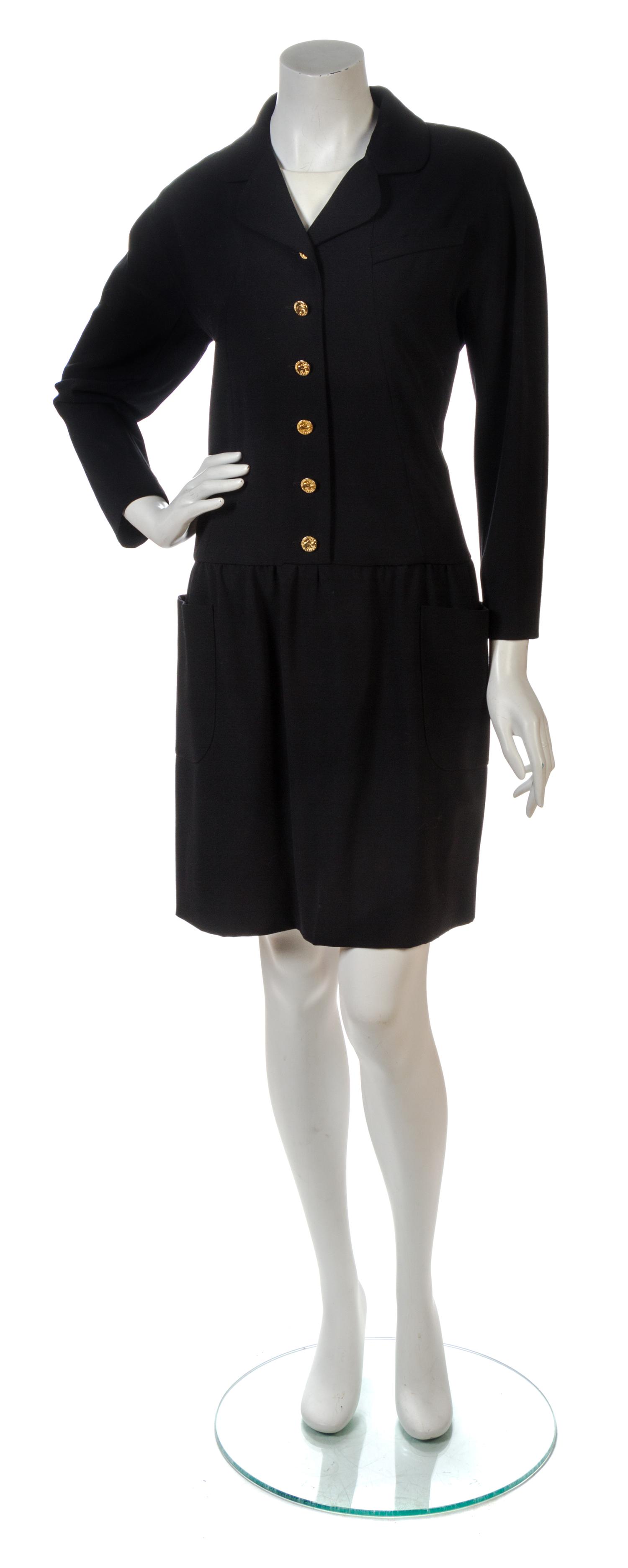 A Chanel Black Wool Shirt Dress,