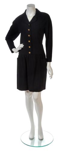 A Chanel Black Wool Shirt Dress,