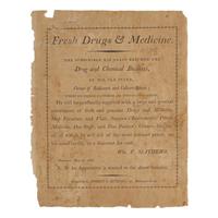 [Early American Trades] Rare Early Baltimore Druggist's Broadside