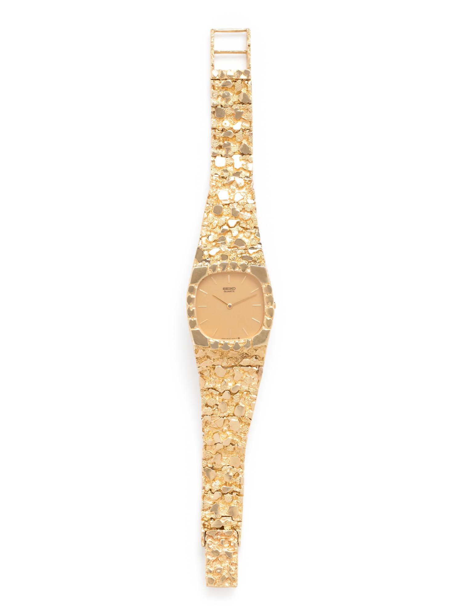 SEIKO, 14K YELLOW GOLD AND STAINLESS STEEL WRISTWATCH