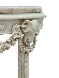 A Louis XVI Style Grey-Painted Marble-Top Console Table
