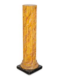 A Simulated Marble Painted Pedestal