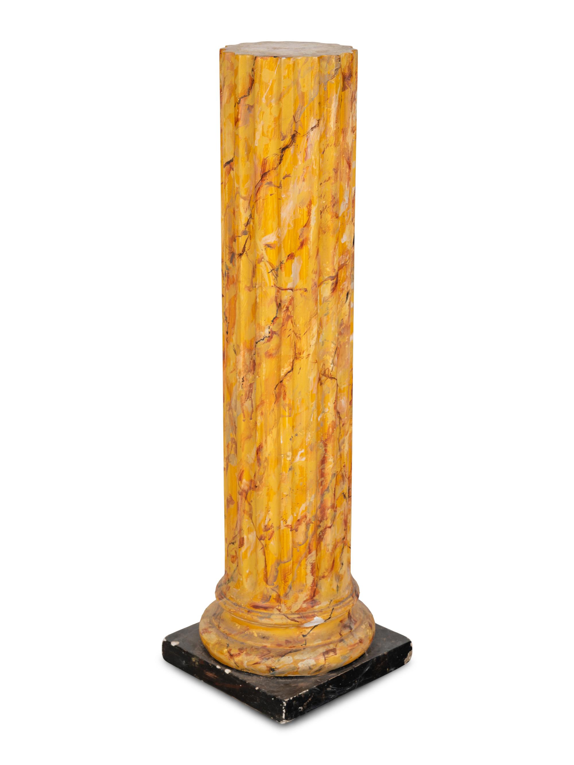 A Simulated Marble Painted Pedestal