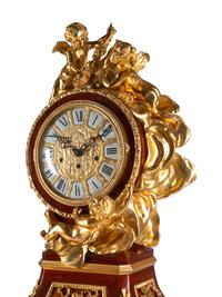 A Louis XV Style Gilt Bronze-Mounted Parquetry Tall Case Clock