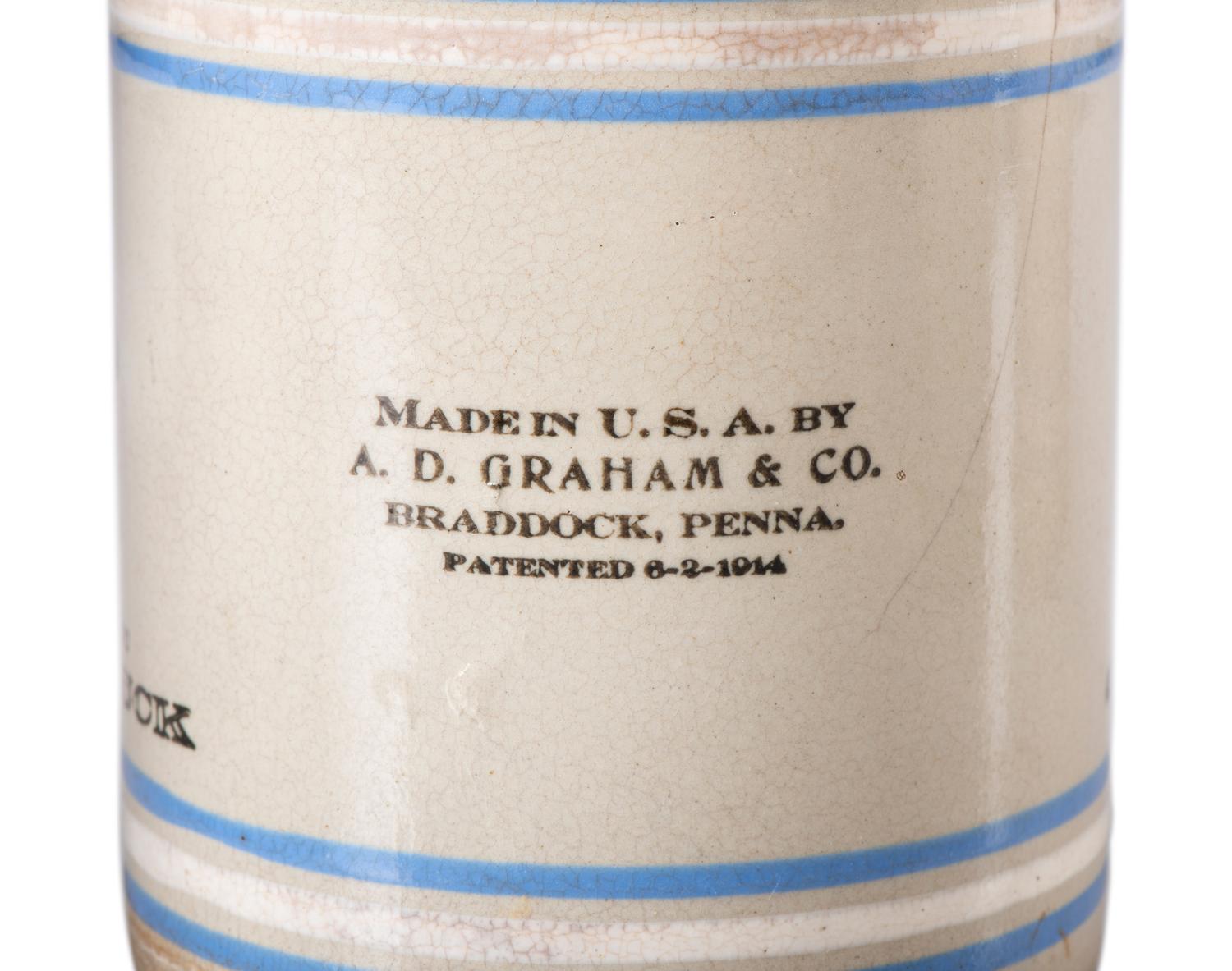 Six Stoneware Advertising Crocks