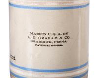 Six Stoneware Advertising Crocks