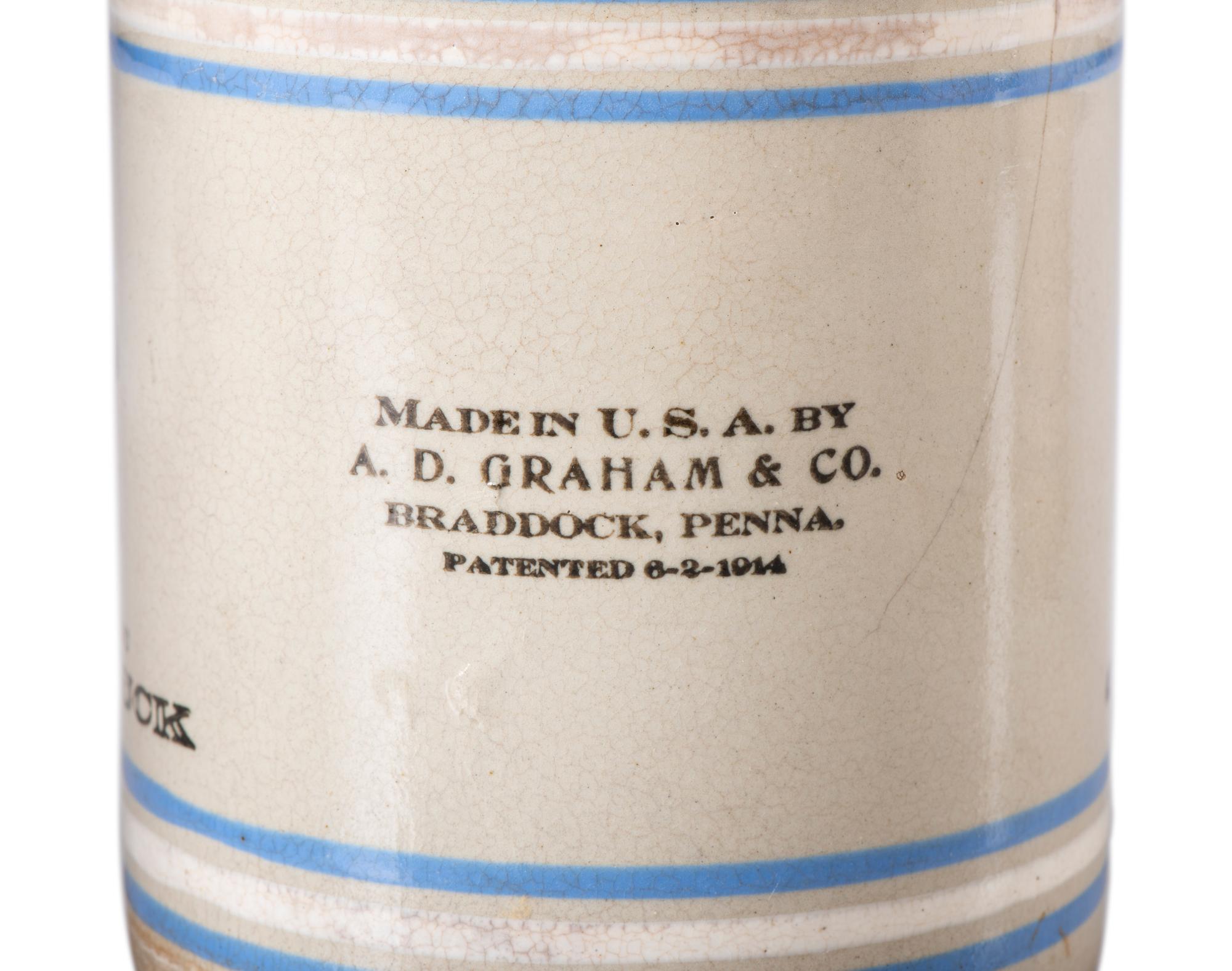 Six Stoneware Advertising Crocks