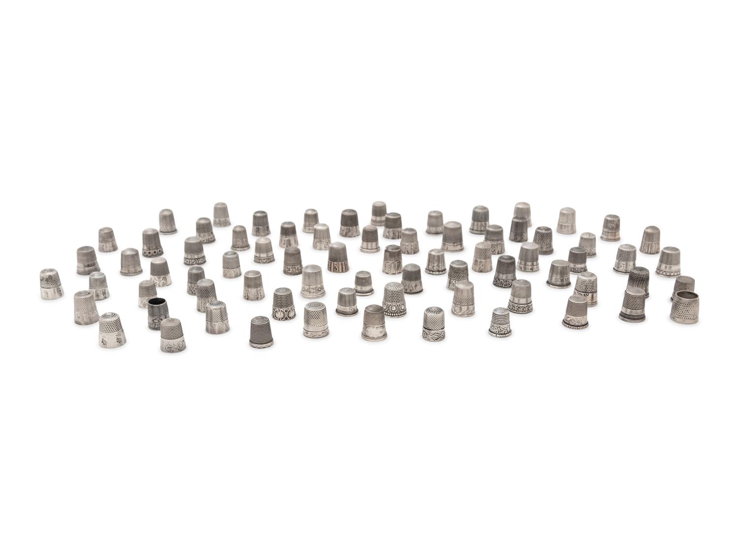 A Collection of Silver Thimbles