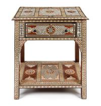 A Moorish Mother-of-Pearl Inlaid Side Table Height 33 x width 29 1/2 x depth 21 1/4 inches. — 20TH CENTURY