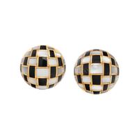 TIFFANY & CO., ONYX AND MOTHER-OF-PEARL CLIP EARRINGS