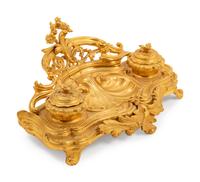 A Louis XV Style Gilt Bronze Encrier