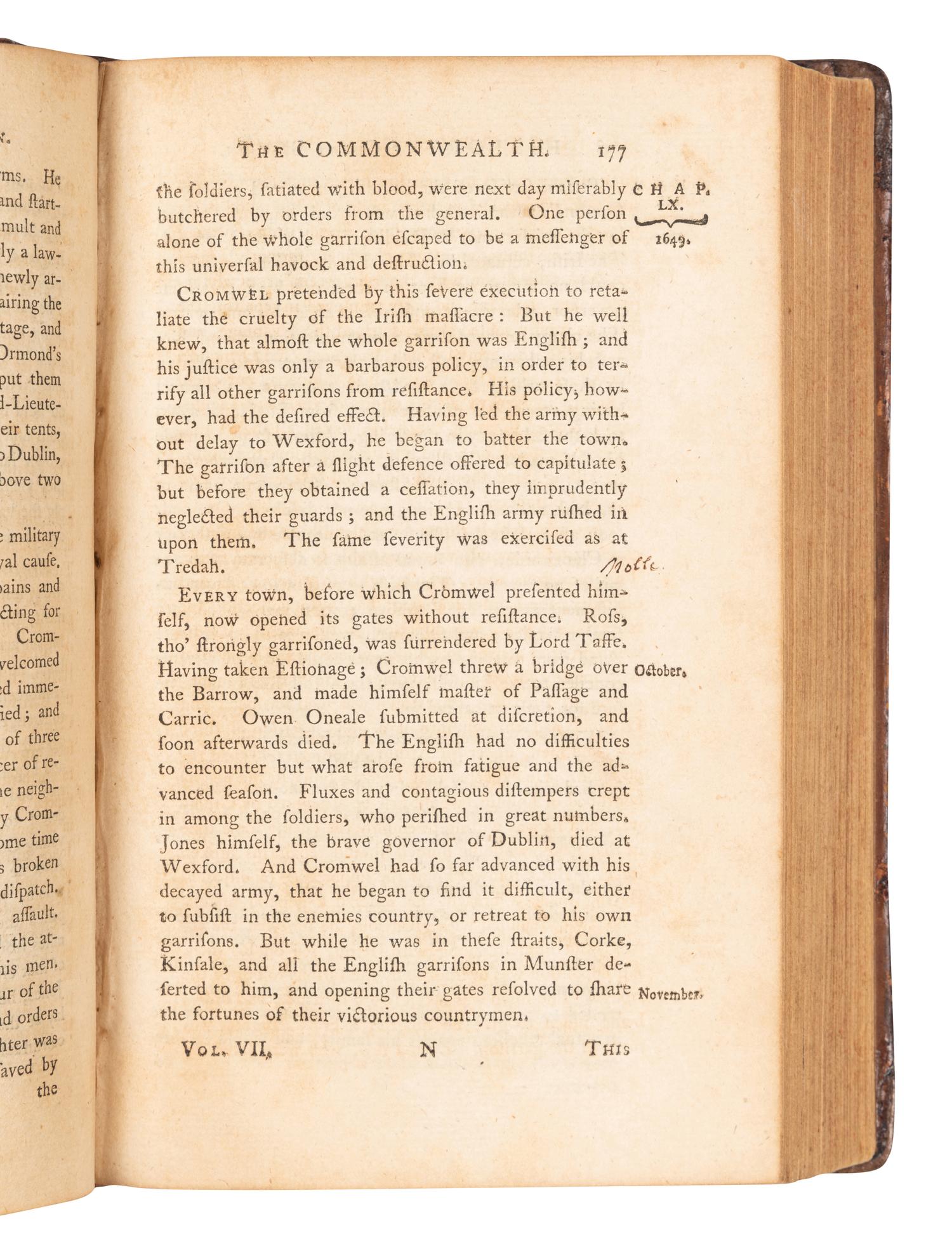 [ADAMS, John (1735-1826), his copy]. HUME, David (1711-1776). The History of England, from the Invasion of Julius Caesar to the Revolution in 1688 . London: A. Millar, 1763.