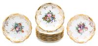 Nine French Hand-Painted Porcelain Cabinet Plates Diameter 9 inches. — 19TH CENTURY