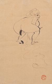 Attributed to Henri de Toulouse-Lautrec, (French, 1864-1901), Maison Close, Femme Nue Accroupie