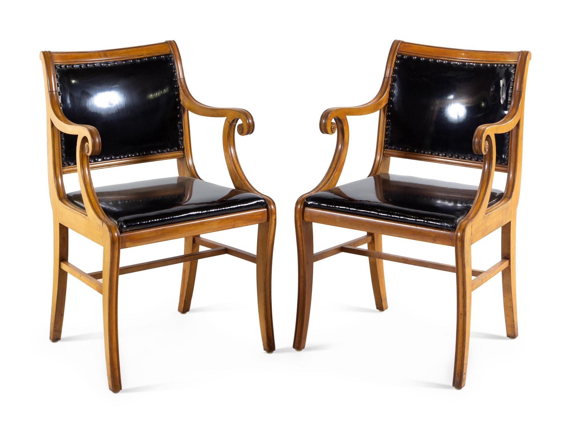 A Pair of Directoire Fruitwood Fauteuils