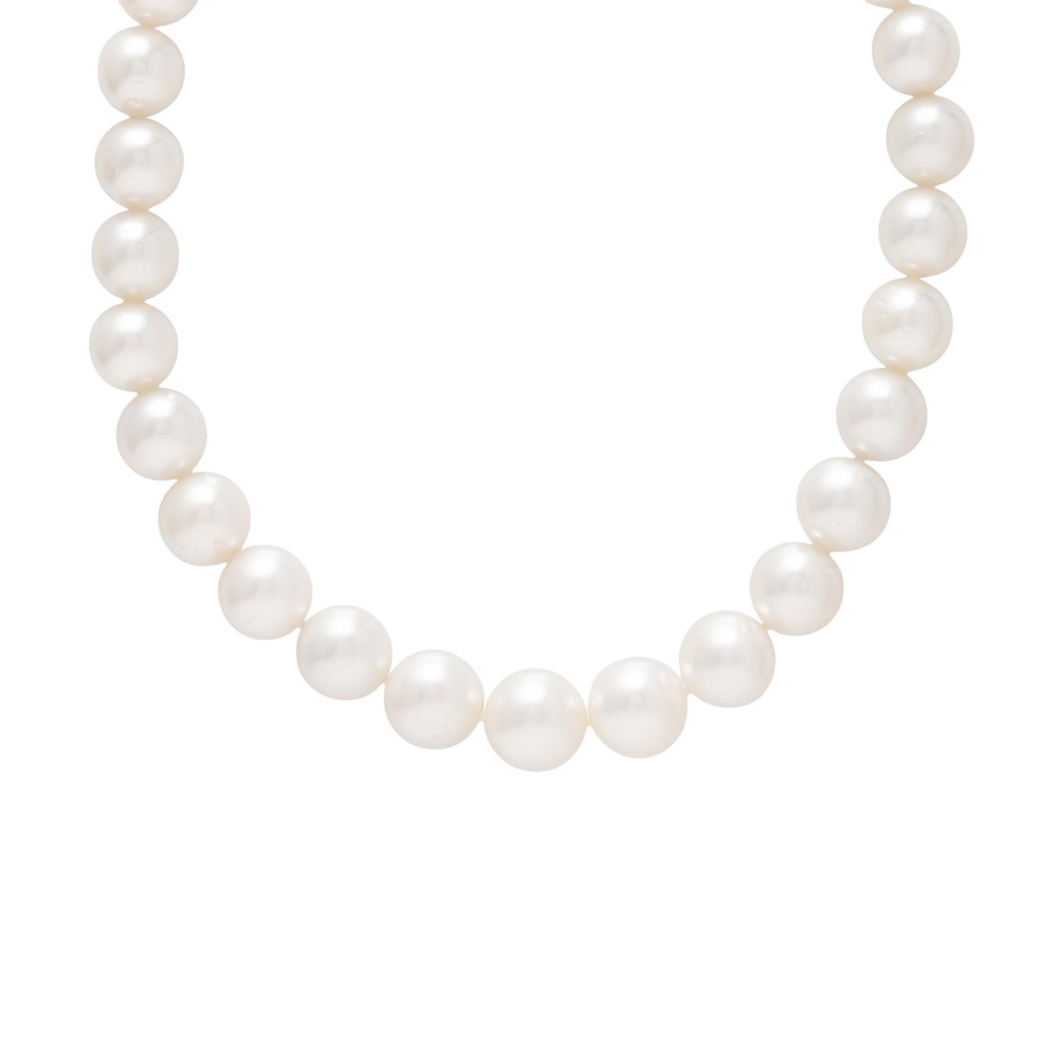 CULTURED PEARL AND DIAMOND NECKLACE