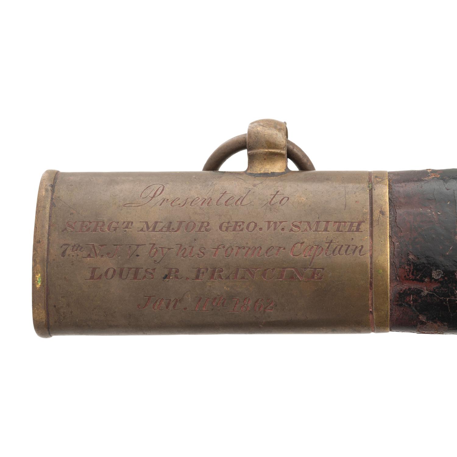 S&K Model 1850 Foot Officers Sword Presented to Sergeant Major (Capt.) George Smith - 7th NJ Infantry - WIA at Chancellorsville