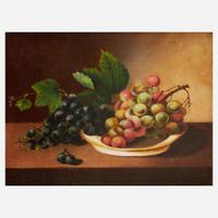 Margaretta Angelica Peale (American, 1795–1882) Still Life with Black and Green Grapes in a Plate on Tabletop
