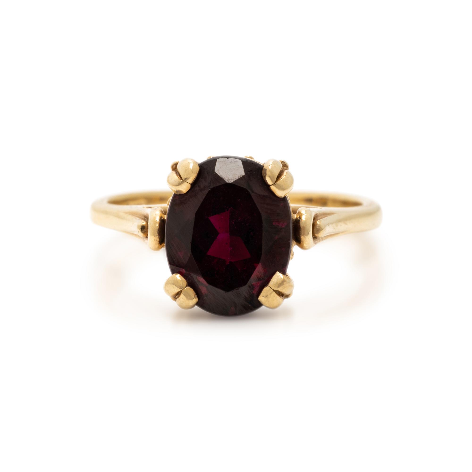 Garnet and Yellow Gold Ring