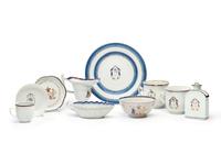 Ten Chinese Export Armorial Porcelain Articles