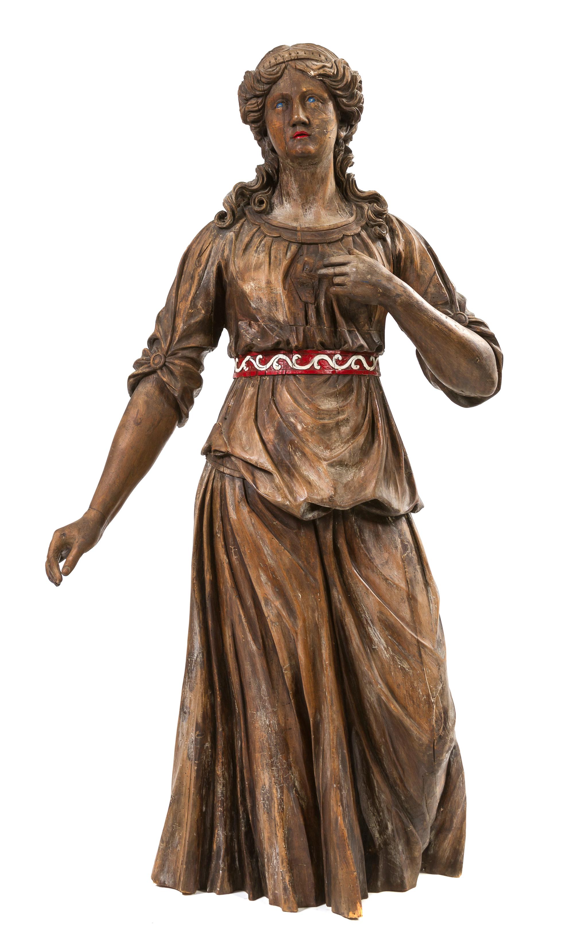 A Carved Pine Architectural Element, Height 51 1/2 inches.