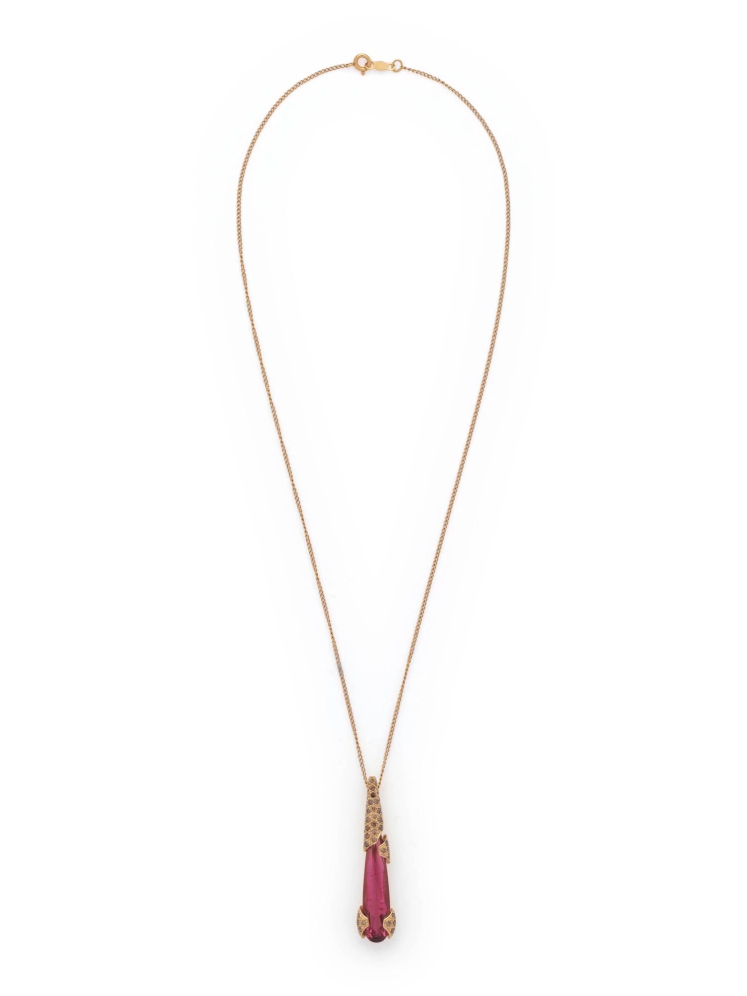 WANDER, CUPRIAN TOURMALINE AND COLORED DIAMOND 'STILETTO SERIES' PENDANT/NECKLACE