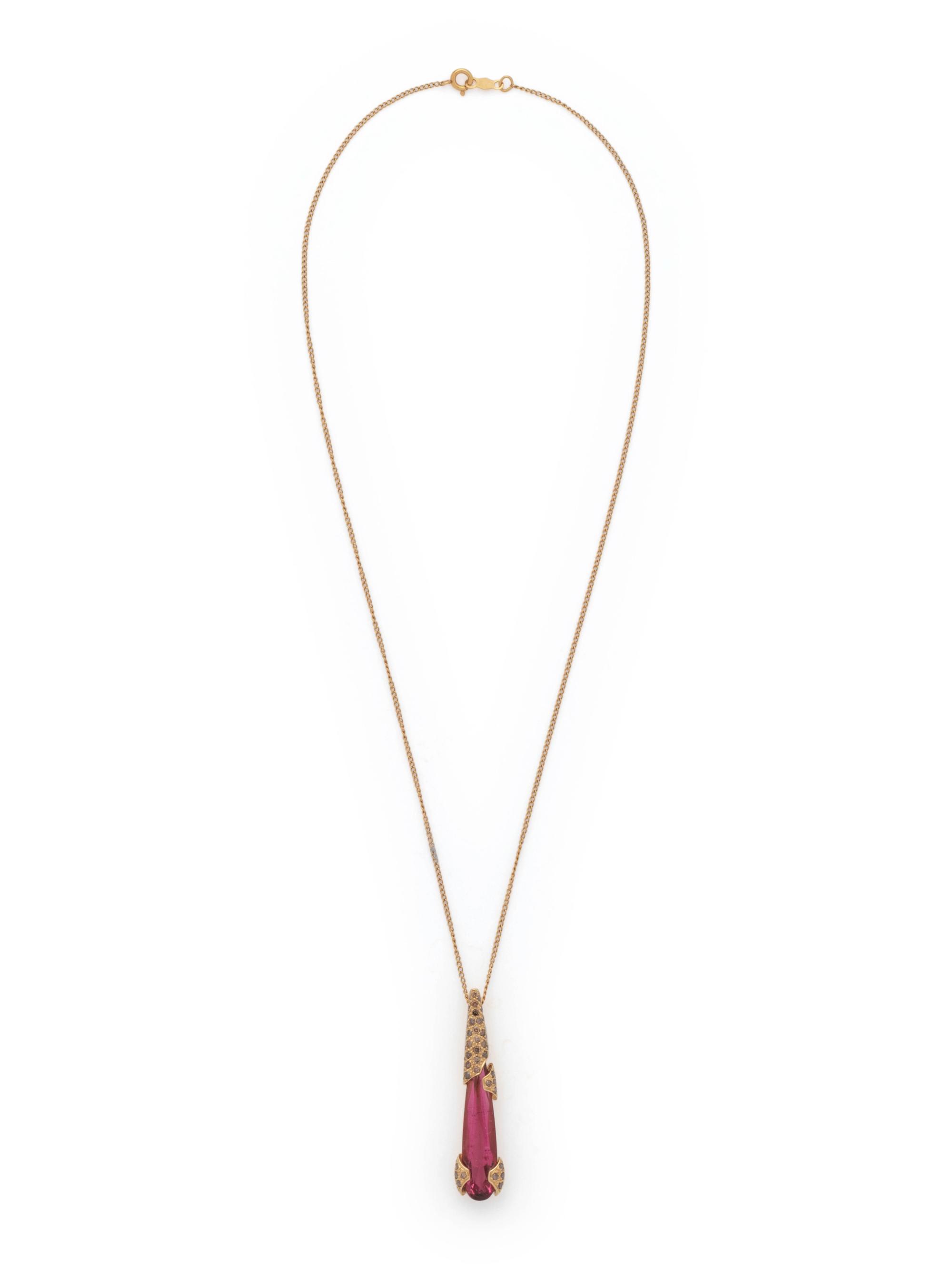 WANDER, CUPRIAN TOURMALINE AND COLORED DIAMOND 'STILETTO SERIES' PENDANT/NECKLACE