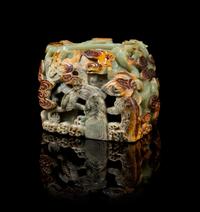 A Large and Impressive Chinese Jade Dragon Brushwasher 18TH CENTURY OR EARLIER Height 5 5/8 inches. — 18TH CENTURY OR EARLIER