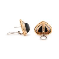 ONYX AND DIAMOND EARCLIPS