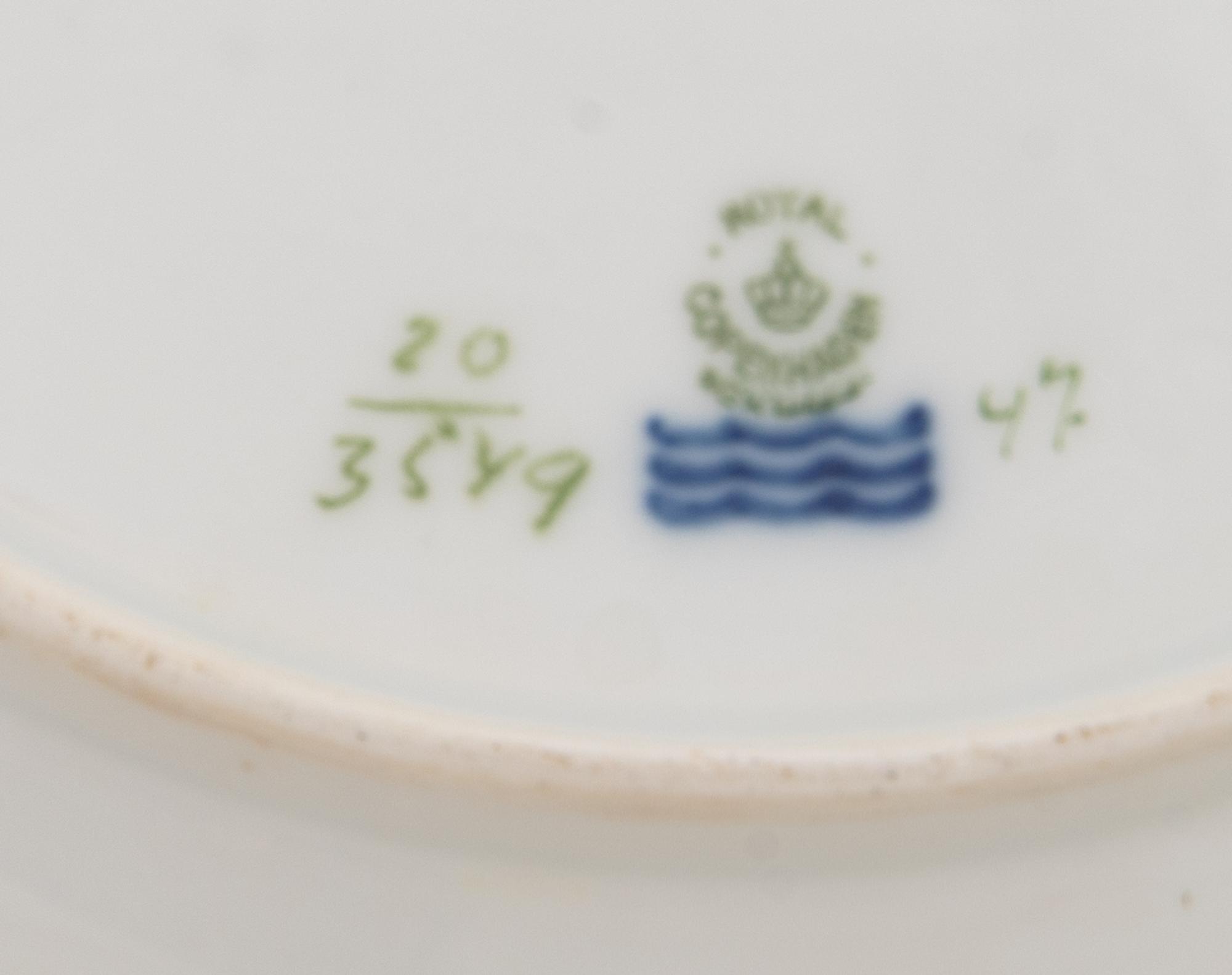 A Set of Ten Royal Copenhagen Flora Danica Dinner Plates