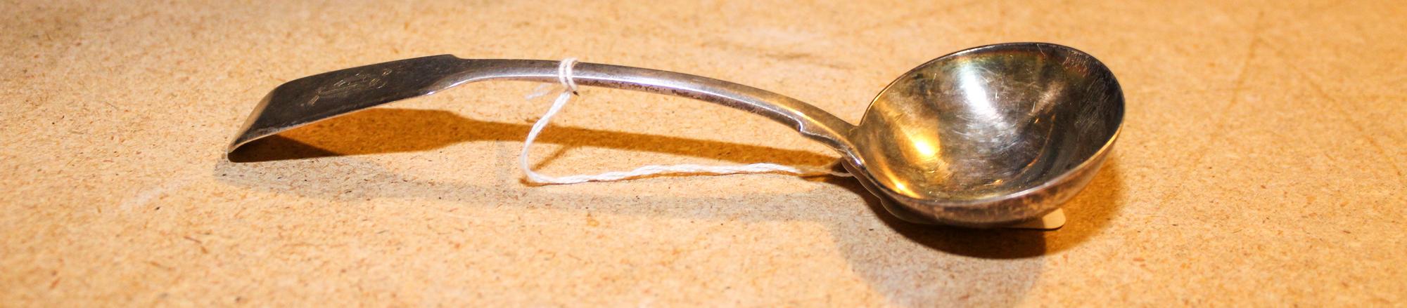 A Victorian Silver Sauce Ladle, Charles Boynton I, London, 1954, having a fiddle-form handle.