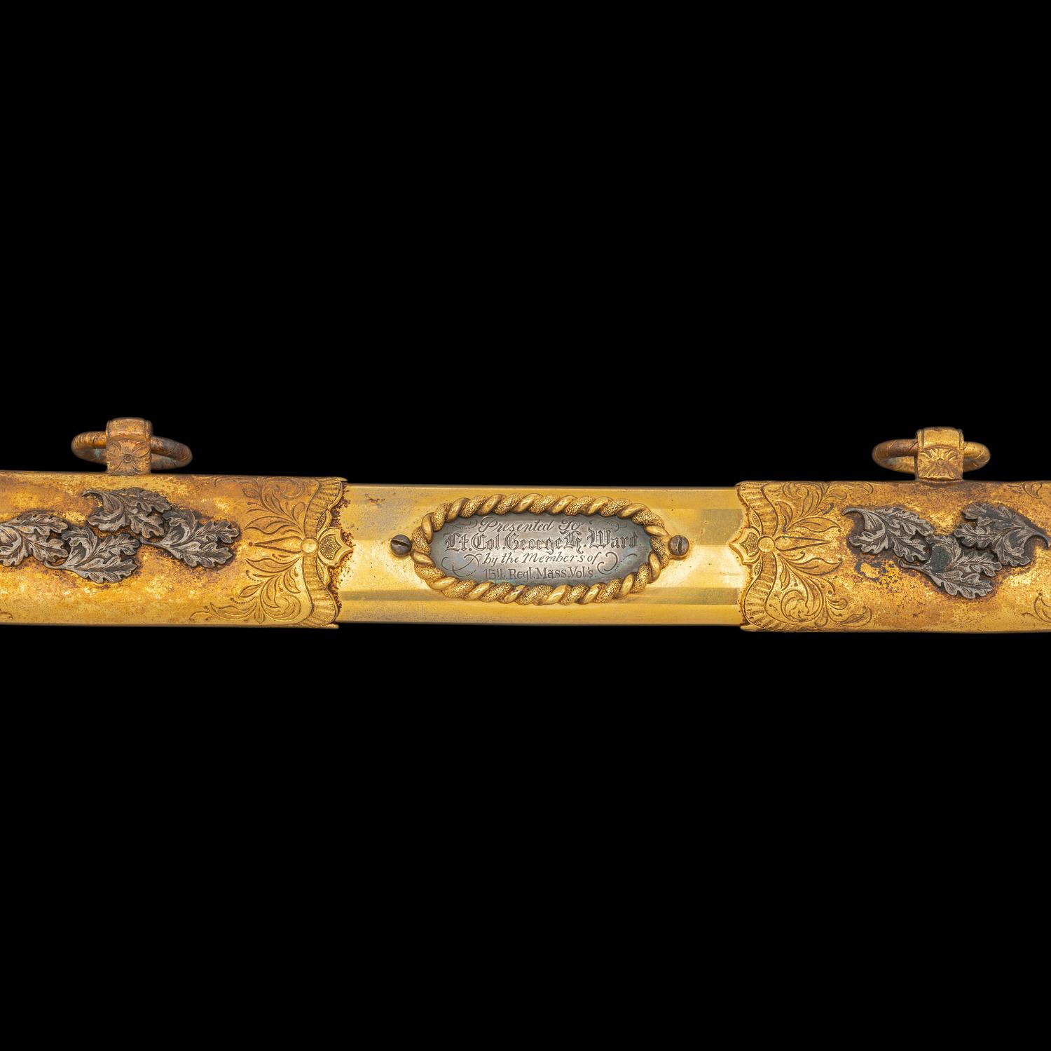 Presentation Grade Imported Staff & Field Officer's Saber Inscribed to Lt. Colonel (General) George Ward - Killed at Gettysburg