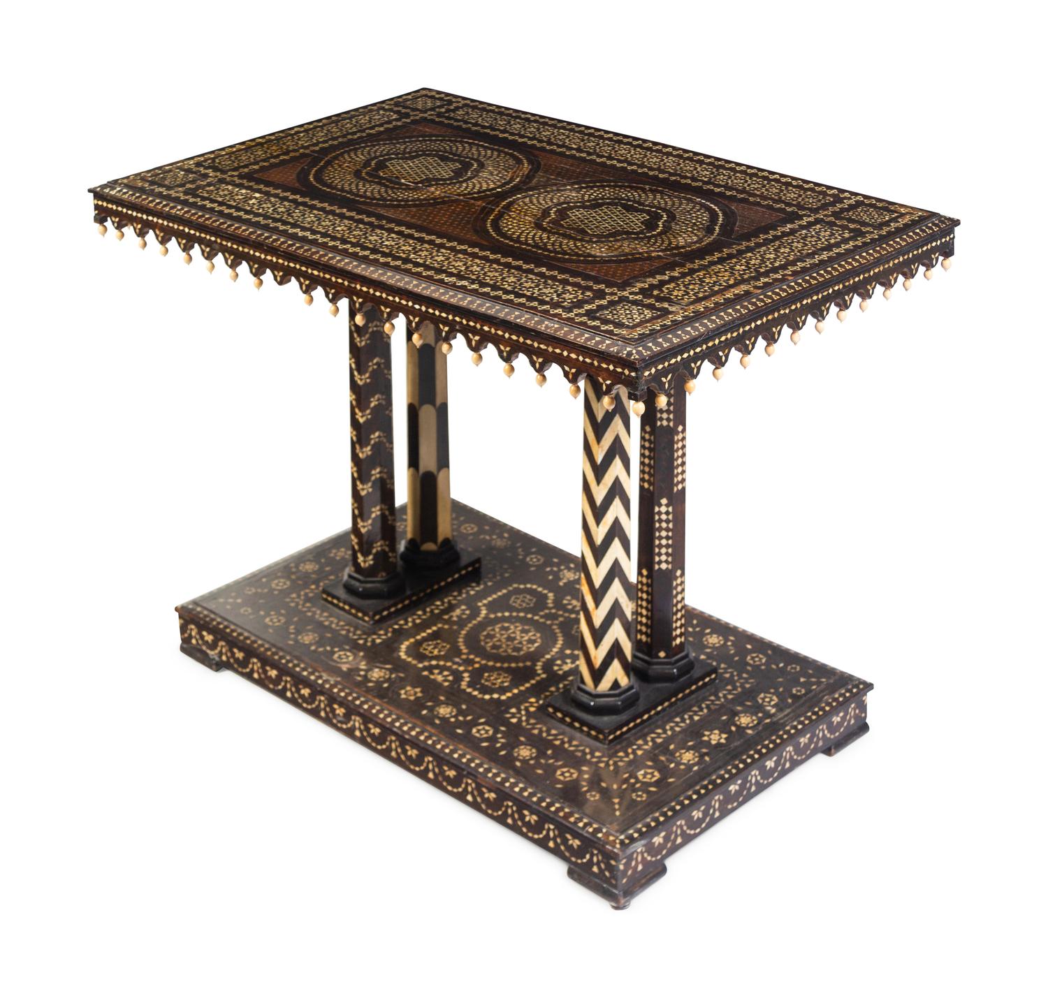 A Moroccan Bone Inlaid Table