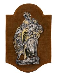 A Set of Five South German Silver Figural Plaques