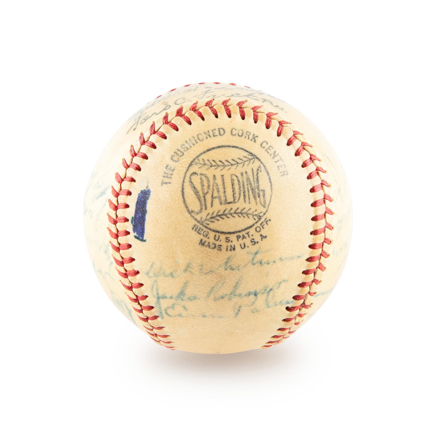 A 1948 Brooklyn Dodgers Team Signed Autograph Baseball Including Jackie Robinson and Roy Campanella (Beckett Authentication Services) - 21 Signatures