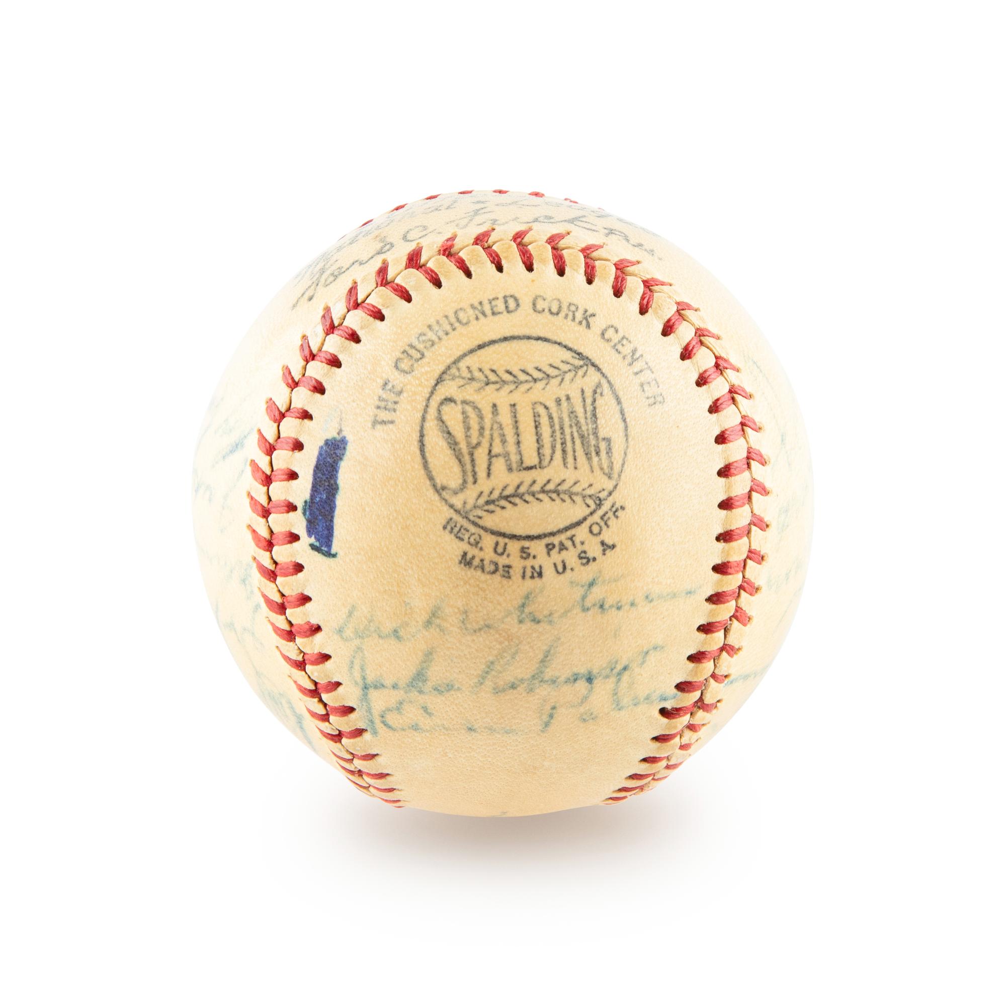 A 1948 Brooklyn Dodgers Team Signed Autograph Baseball Including Jackie Robinson and Roy Campanella (Beckett Authentication Services) - 21 Signatures