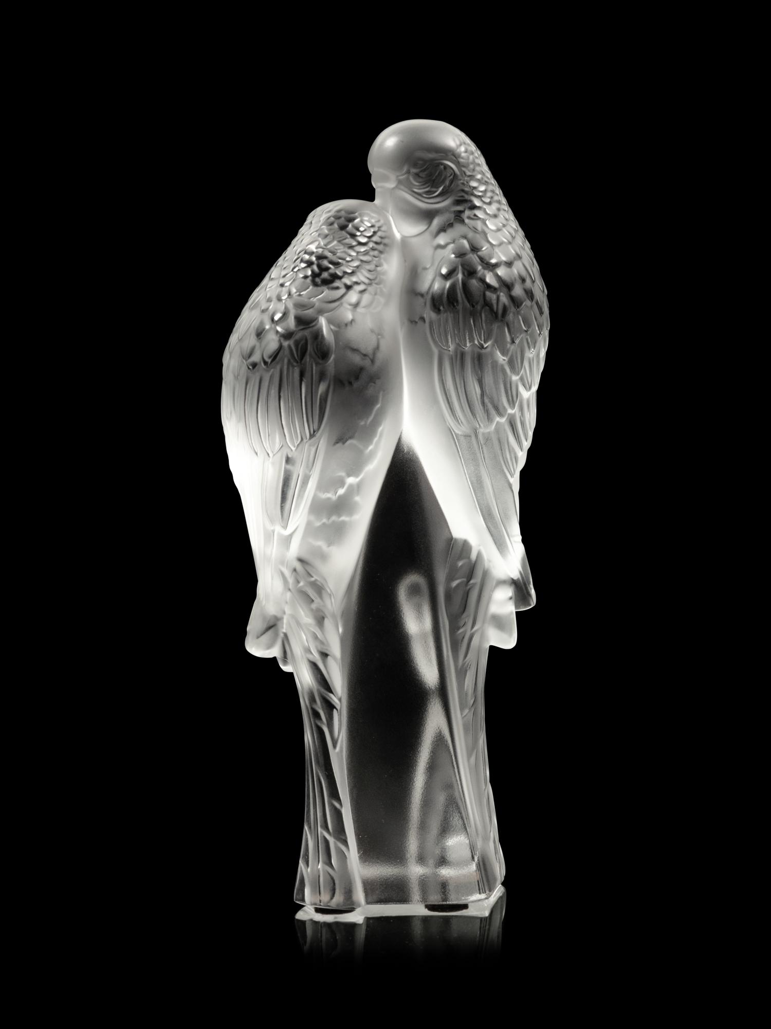 A Lalique Deux Perruches Sculpture