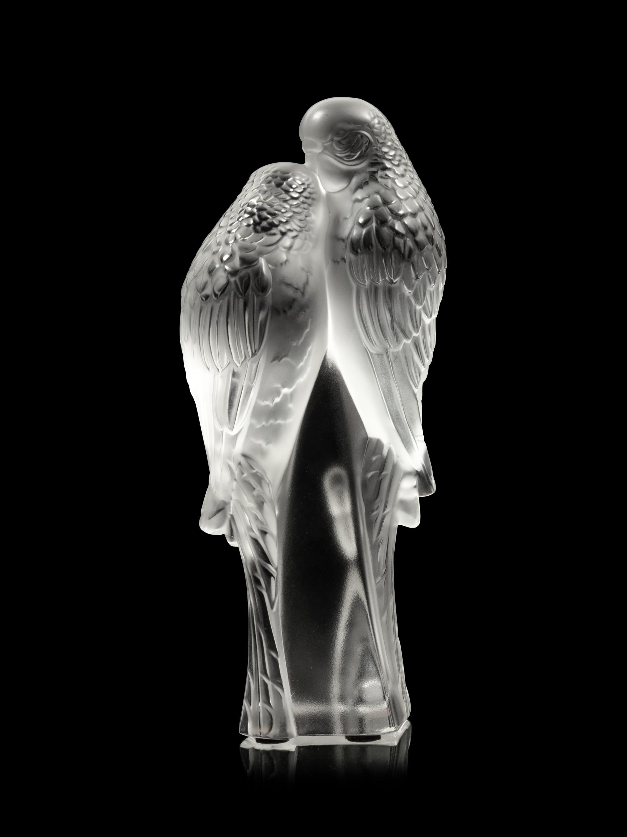 A Lalique Deux Perruches Sculpture