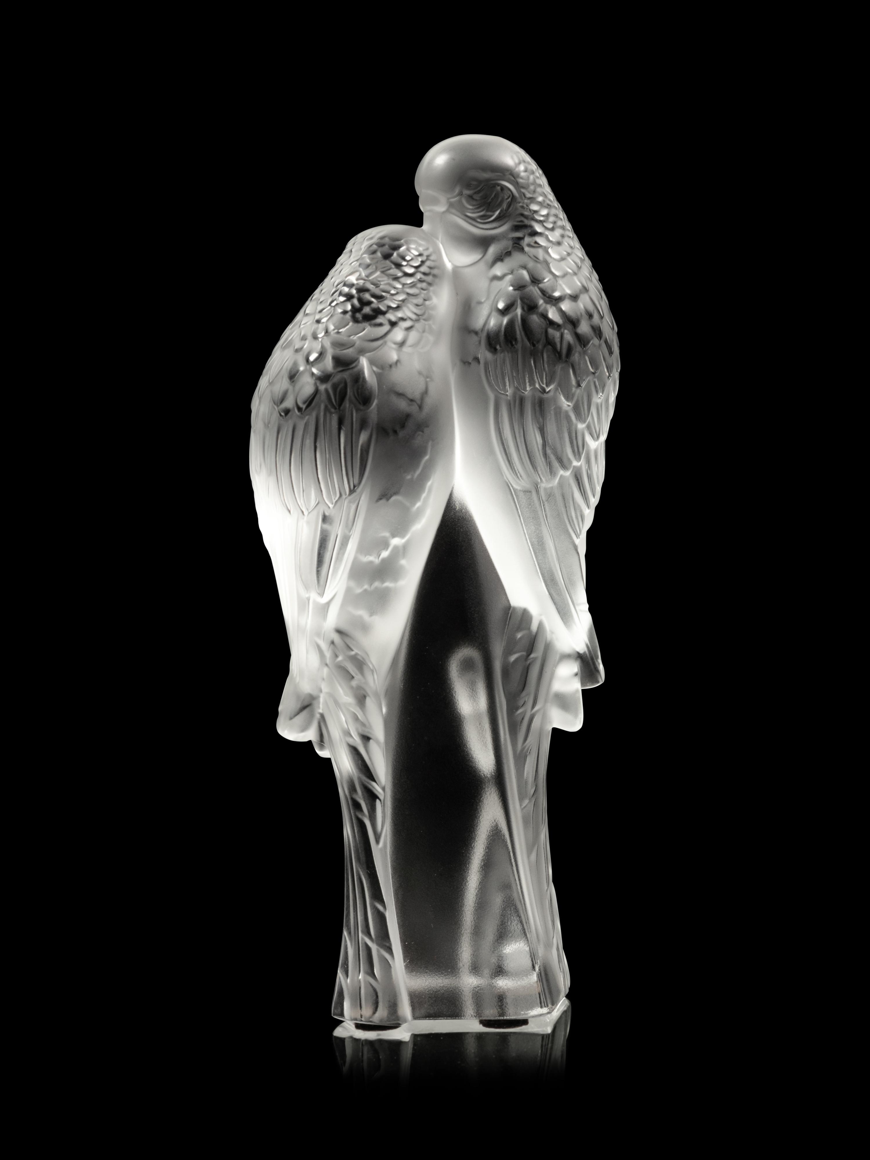 A Lalique Deux Perruches Sculpture