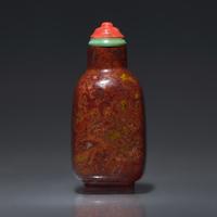 An Unusual Chinese Jasper Snuff Bottle, Qing Dynasty, 19th Century — 清晚期 羊肝瑪瑙素面方形鼻煙壺