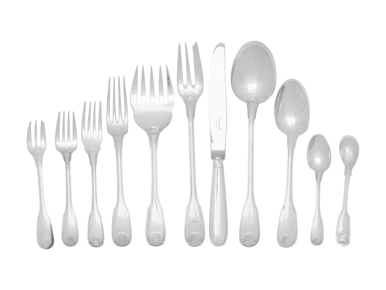 A Christofle Vendom-Arcantia Silver-Plate Flatware Service