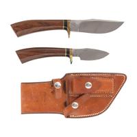 Pair of Vintage Ralph Bone Knives Models U and V in Sheath