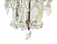 A French Gilt Metal and Cut Glass Three-Light Chandelier