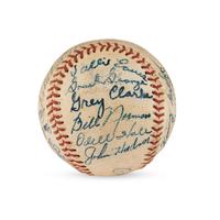 A 1942 Milwaukee Brewers Team Signed Autograph Baseball