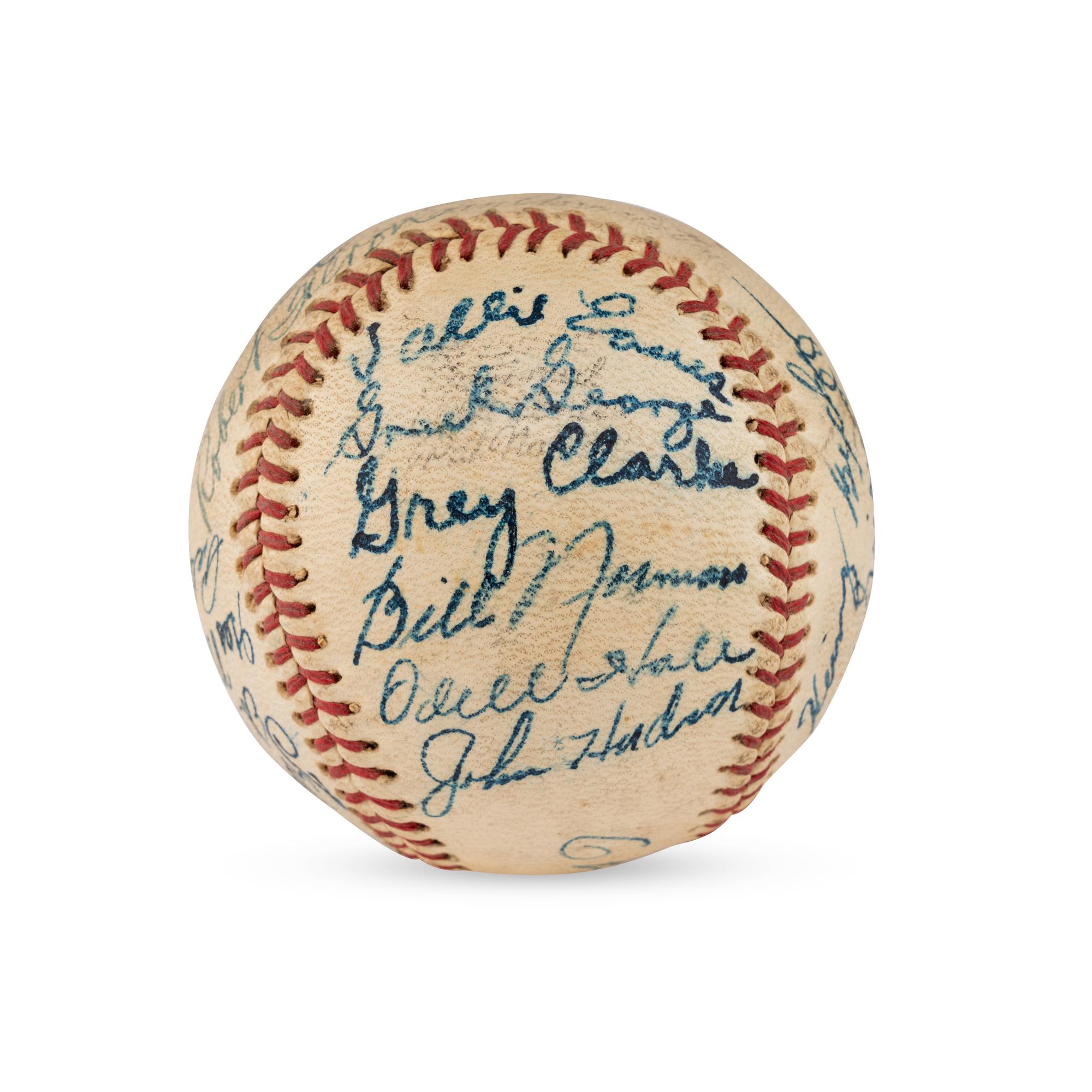 A 1942 Milwaukee Brewers Team Signed Autograph Baseball