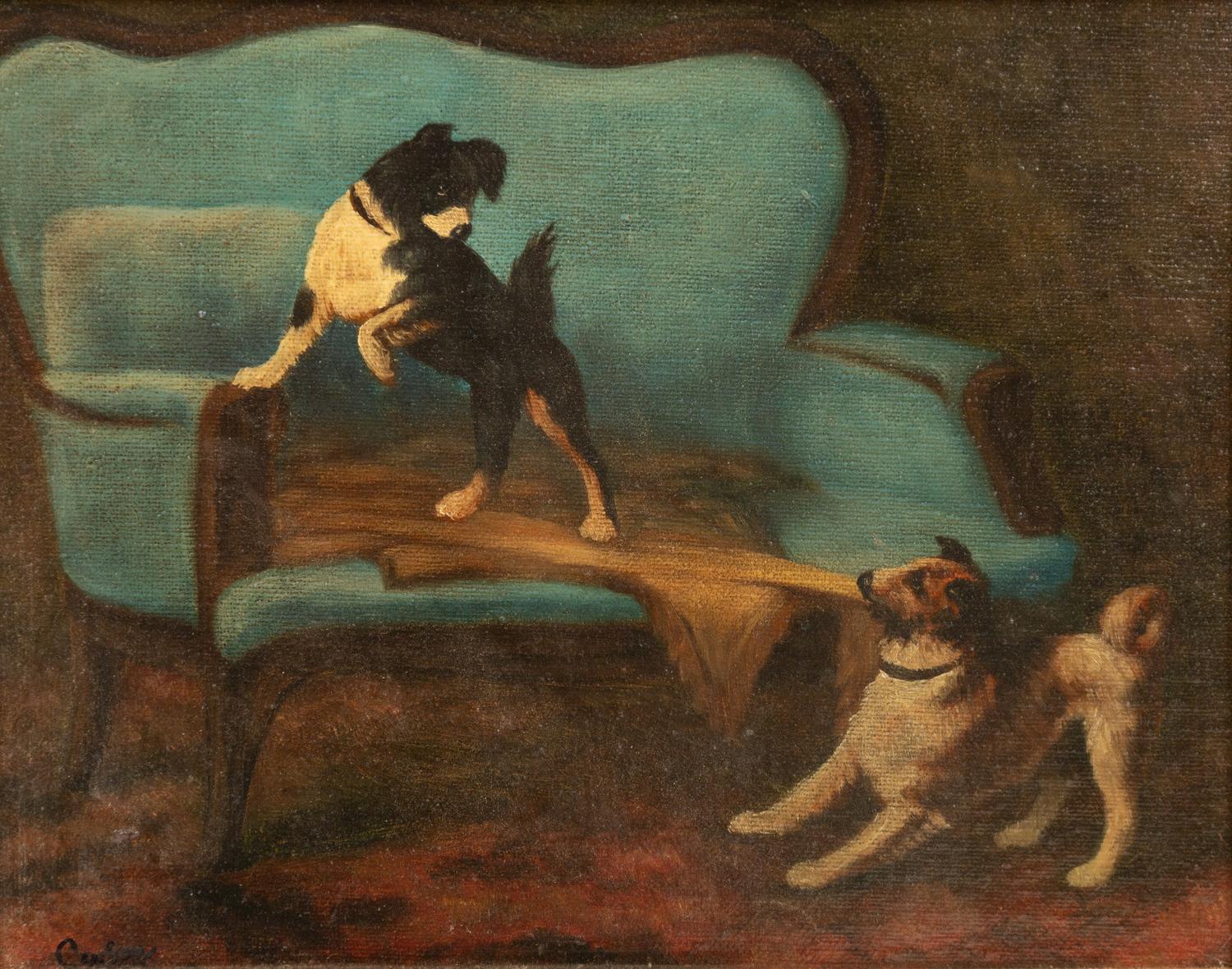 A Pair of Paintings of Dogs
