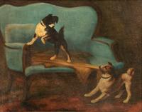 A Pair of Paintings of Dogs